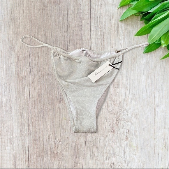 Lovers + Friends Flashing Lights Bikini Bottom in Silver Glitter XL - Picture 4 of 6